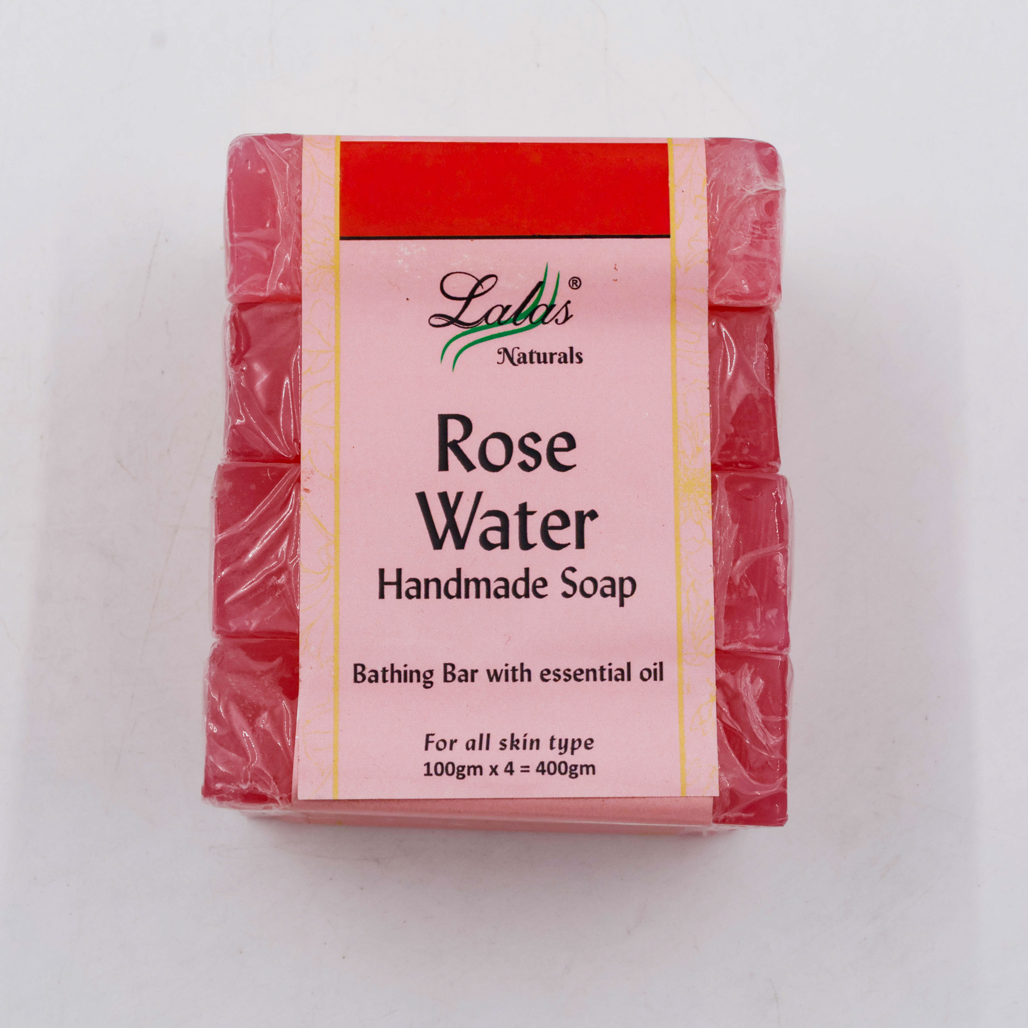 Lalas Soap Handmade Rose Water 4PC 400 g